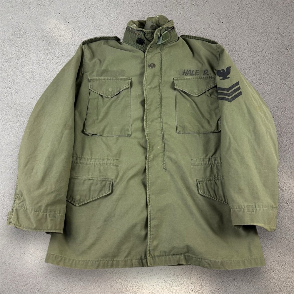 Vintage Vietnam Era M-65 OG-107 Cold Weather Field Jacket Small Named Stenciled